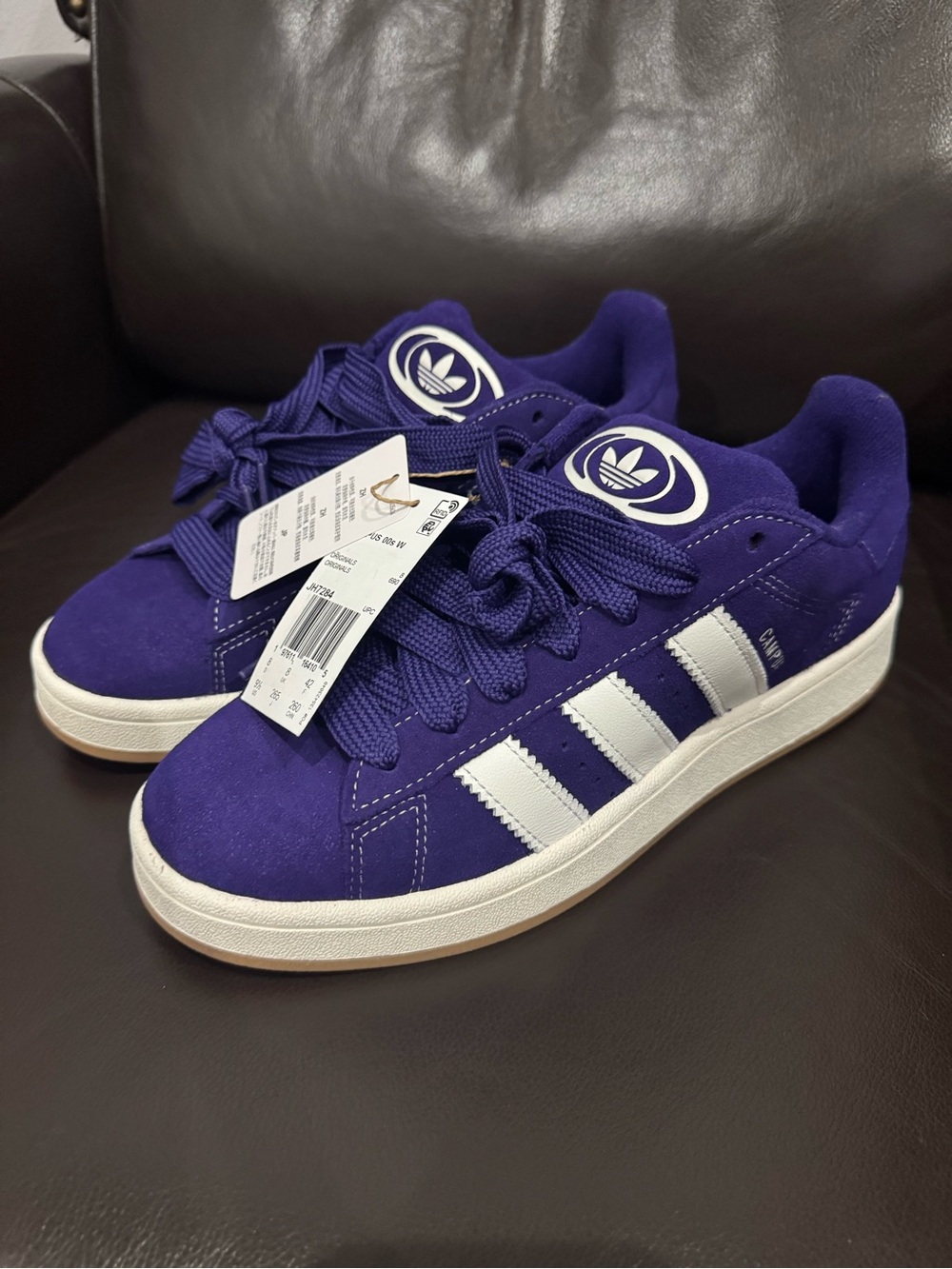 adidas Campus Purple Suede Low-Top Sneakers with White Stripes